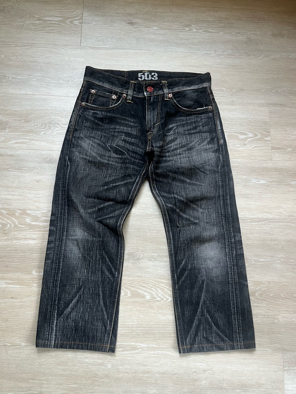 Edwin Straight Jeans in Washed Black